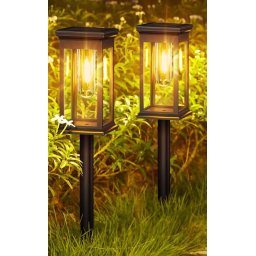 Set 2 lampi solare LED Rovo XHL-652, lumina alb cald