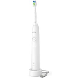 Periuta de dinti electrica Philips Sonicare HX7108/01, 62.000 miscari/minut, autonomie 21 zile, 1 mod periere, 2 intensitati, senzor presiune integrat, functia BrushSync, Alb