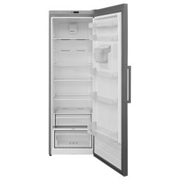 Frigider cu o usa Heinner HF-V401NFXWDE++, 389 l, No Frost, Control electronic, Dozator de apa, Iluminare LED, Clasa E, H 186 cm, Inox