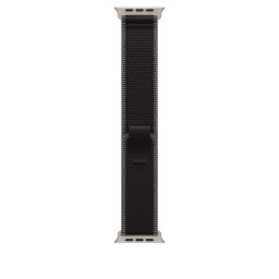 Apple Watch 49mm Loop: Black/Charcoal Trail Loop - M/L - Natural Titanium Finish