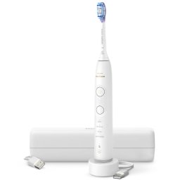 Periuta de dinti electrica Philips Sonicare HX7420/01, 62.000 miscari/minut, conectata la apilcatie, autonomie 21 zile, 4 mod de periere,3 intensitati, senzor presiune luminos, functia BrushSync, capat de periere GumCare, toc functie incarcare, alb
