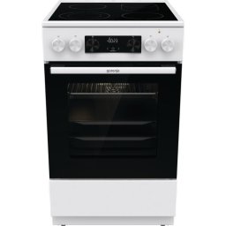 Aragaz electric Gorenje GECS5C70WA, plita vitroceramica, 4 zone de gatire, cuptor electric, 70 L, alb