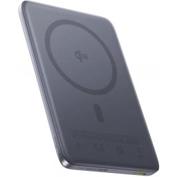 Baterie Externa Wireless Baseus PicoGo AM41, 10000mAh, 27W, PD + FQI, 1 x QI - 1 x USB-C, Gri E0027200