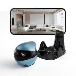 Robot de monitorizare mobil EnaBot - EBO Air 2 - Insotitor de familie/casa - Camera 2K, Navigatie in infrarosu, Albastru
