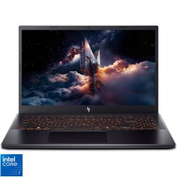 Laptop Gaming Acer Nitro V 15 ANV15-52, Diagonala 15.6" FHD IPS 165Hz, Procesor Intel® Core 7 240H, RAM 16GB DDR4, 1TB SSD, Placa video NVIDIA GeForce RTX 5050 8GB, No OS, Obsidian Black