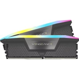 Memorie RAM Kit Dual Corsair Vengeance RGB, 16GB (2x8GB) DDR5, 5200 MHz, Gri