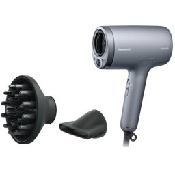 Uscator de par cu tehnologie nanoe & Mineral Ion Panasonic EH-NA9N-H825, 1600W, 3 trepte de viteza, 6 trepte de temperatura, 2 capace, duza pentru uscare rapida, Gri