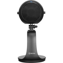 Microfon Boya BY-PM300 pentru podcasting, cardioid, USB-C, iesire casti, control volum/mute, compatibil Android, Windows, Mac OS, Negru