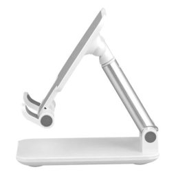 Suport pliabil pentru birou pentru smartphone TNB INSTANDWH, design compact, Alb-Argintiu