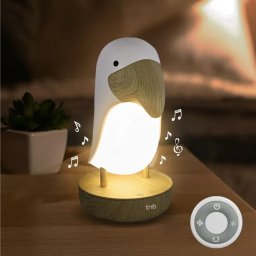 Lampa de noapte TNB pasare Tucan cu lumina blanda si zgomot, Alb