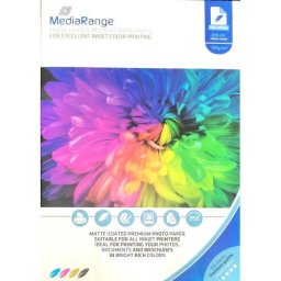 Hartie foto pentru imprimante cu jet de cerneala MediaRange MRINK116, A4, Mata, 105g, 100 bucati
