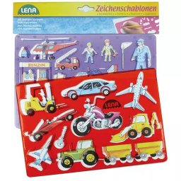 LENA: set de 2 șabloane de desenat - mijloace de transport