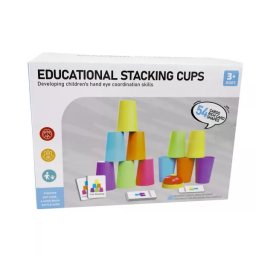 Turn de pahare – joc educativ cu carduri de sarcini, set de 12 buc.