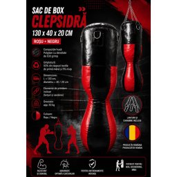 Sac de box Clepsidra 130 x 40 x 20 cm Negru+Rosu