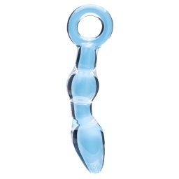 Clarity Utopian Mystique - dildo anal din sticlă striată (transparent)