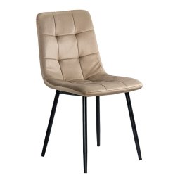Scaun living din catifea cu cadru metalic BUC 211 bej