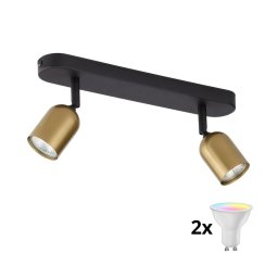 Spot LED RGBW reglabil TOP 2xGU10/6,5W/230V 2700-6500K auriu/negru