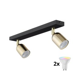 Spot LED RGBW dimabil TOP 2xGU10/6,5W/230V 2700-6500K negru/auriu
