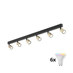 Spot LED RGBW dimabil TOP 6xGU10/6,5W/230V 2700-6500K negru/auriu