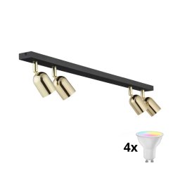 LED RGBW Dimmabil spot TOP 4xGU10/6,5W/230V 2700-6500K negru/auriu