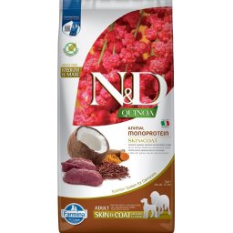 FARMINA N&D Quinoa Dog Adult Medium&Maxi Skin&Coat Venison & Coconut 7 kg Hrana uscata pentru caini, pentru piele si blana, cu vanat