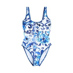 Next Costum de baie întreg albastru / albastru noapte / albastru deschis / alb