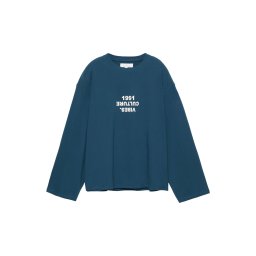 Pull&Bear Tricou 'STREET' verde petrol / alb