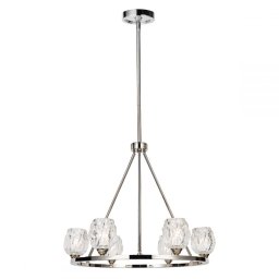 Candelabru LED RUBIN, nichel, H:65-202cm, 6 becuri, FE-RUBIN6