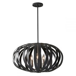Candelabru WOODSTOCK Large, negru, H:151.4cm, 6 becuri, FE-WOODSTOCK-P-L