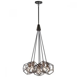 Candelabru stil industrial Rocklyn, 6 becuri, D-58cm, H=101-188cm, KL-ROCKLYN6-RS