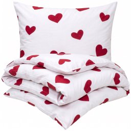 Lenjerie de pat din bumbac 4Home Red Hearts, 140 x 200 cm, 70 x 90 cm