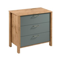 Comodă MENTA 90x81x47 cm stejar Wotan/verde