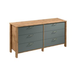 Comodă MENTA 170x81x47 cm stejar Wotan/verde