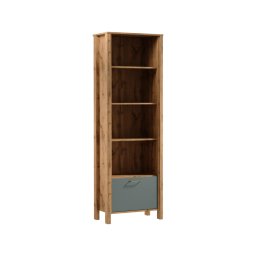 Bibliotecă MENTA 66x200x37 cm stejar Wotan/verde