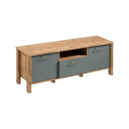 Comodă TV MENTA 138x49 cm stejar Wotan/verde