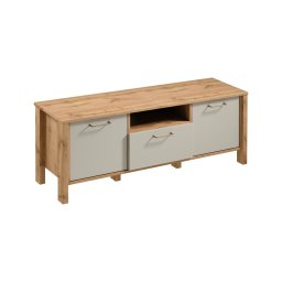 Comodă TV MENTA 138x49 cm stejar Wotan/gri
