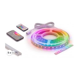 Set 1x bandă LED RGBW NEO LITE LED/24W/230V 5 m IP65 Wi‑Fi + 5 profile de 1 m + telecomandă