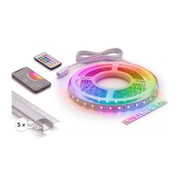 Set 1x bandă LED RGBW NEO LITE LED/24W/230V 5 m IP65 Wi-Fi + 5x profil de 1 m + telecomandă