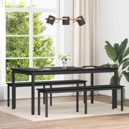 banca Stejar Negru 160 x 35 x 45 cm Lemn compozit GartenMobel Dekor