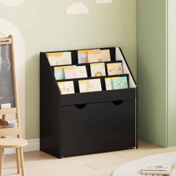 Raft pentru copii Negru 60 x 29,5 x 69 cm Lemn compozit GartenMobel Dekor