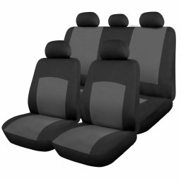 Set huse scaune auto universale RoGroup Oxford gri-negru, 9 piese