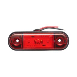 Lampa gabarit laterala ovala LED rosie 12V-24V, 3 LED-uri, Breckner