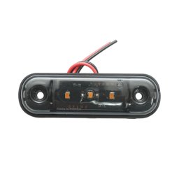 Lampa gabarit laterala ovala LED 12V-24V galbena, fumurie, 3 LED Breckner
