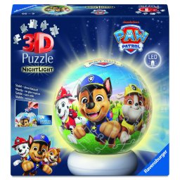 Puzzle 3D glob Patrula Catelusilor cu LED, Ravensburger, 6+ ani