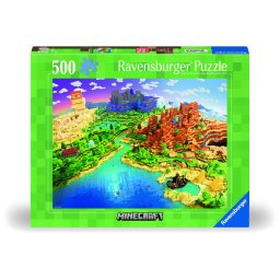 Puzzle Minecraft 500 piese Ravensburger, multicolor, 12+ ani