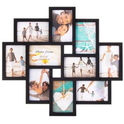 Rama foto colaj de perete pentru 10 fotografii 10x15 cm, 48x53 cm, neagra