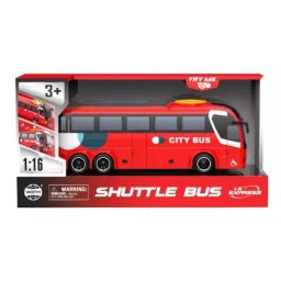 Autobuz de jucărie cu efecte luminoase și sonore, 1:16 - roșu.