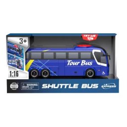 Autobuz de jucărie cu efecte de lumină și sunet, 1:16 - albastru