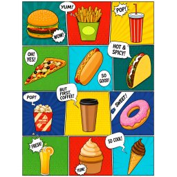 Caiet scolar STRIGO FAST FOOD, A5, dictando, 60 file, hartie 70g FSC, coperta glossy laminate, RO026