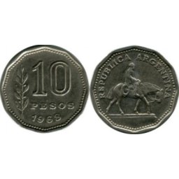 Argentina 1968 - 10 pesos, circulata
